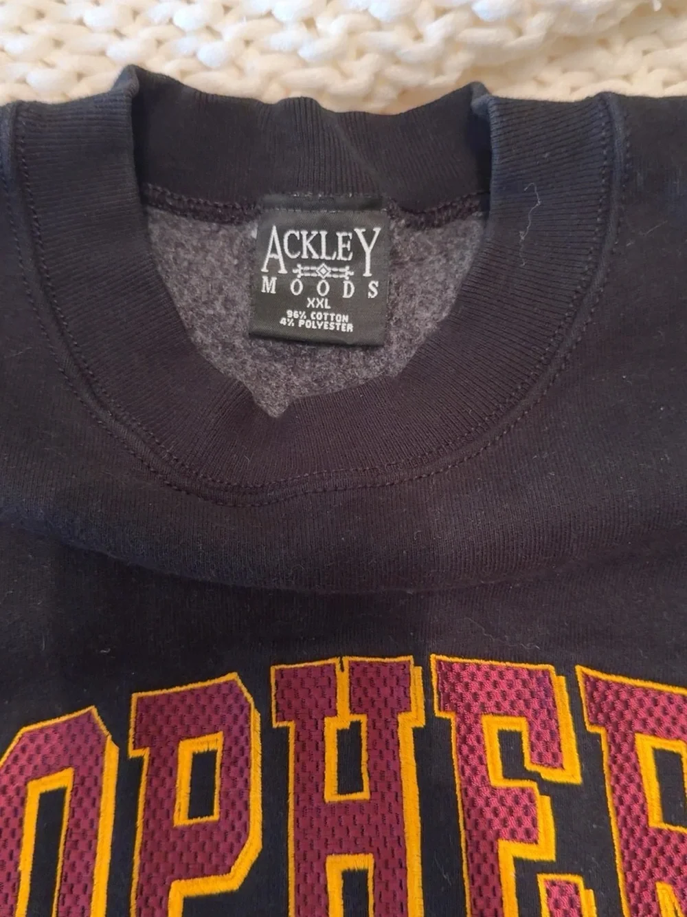 Ackley Moods Black Minnesota Gophers Crewneck Sweatshirt